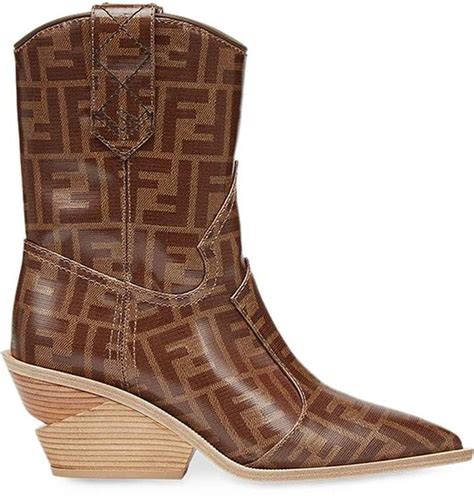 fendi pointed toe cowboy booties|Fendi leather boots.